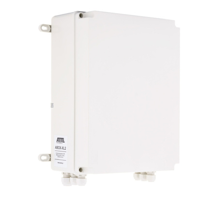 Zestaw buforowy ATTE do 5 kamer IP, w obudowie zewnętrznej ABOX-XL2 (1x AKU 7Ah), zasilacz 72W, switch PoE 6 portowy 10/100Mbps (5xPoE + 1xUplink), bezpieczniki elektroniczne, tryb Long Range, typu IPUPS-5-11-XL2