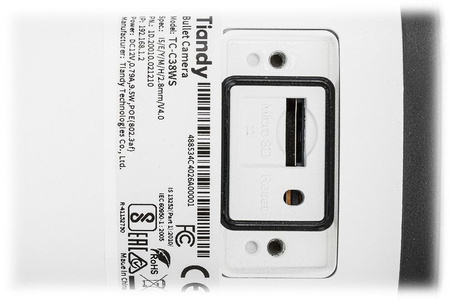 KAMERA IP TC-C38WS SPEC:I5/E/Y/M/H/2.8MM/V4.0 - 8 Mpx 4K UHD 2.8 mm TIANDY