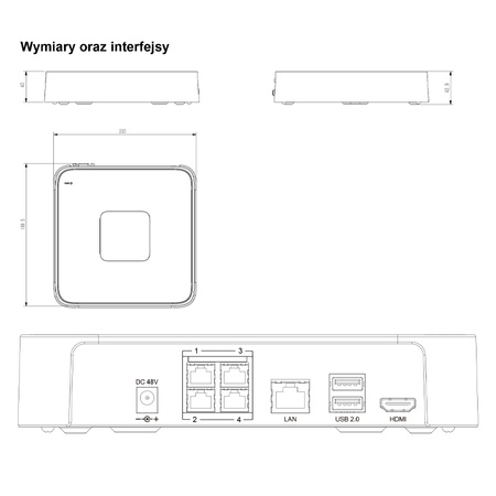 Rejestrator IP ViDiLine VIDI-NVR-615-4P 5 Kanałowy 4 Porty PoE HDMI 5Mpx
