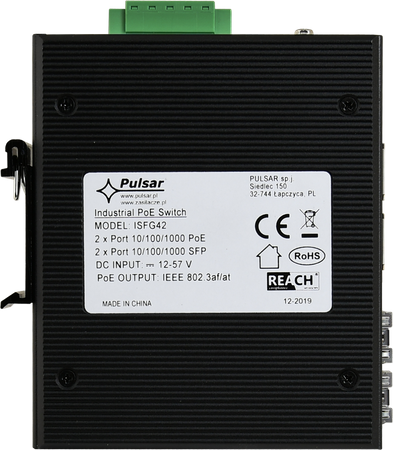Switch przemysłowy Pulsar PoE ISFG42 (2xPoE, 2xSFP)