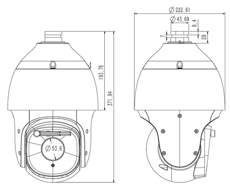 Kamera IP Obrotowa VIDI-PTZ-348 I30W/E/L/A/S/G/O/Z/T/63X Wczesne Ostrzeganie Laser