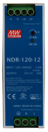 MeanWell NDR 12V/120W/10A zasilacz na szynę DIN