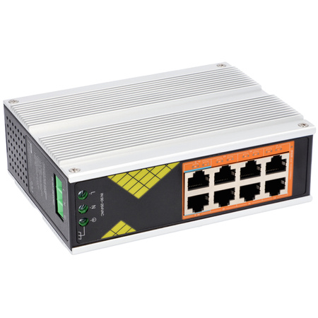 Switch Vidiline VIDI-DG0800 Industrial na szynę DIN PoE 8x 1000Mb/s 130W
