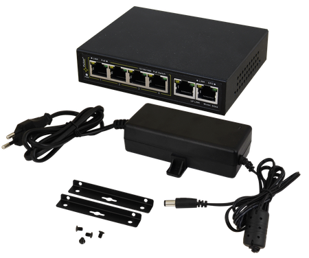 Switch PoE Pulsar 6-portowy SG64 do 4 kamer IP