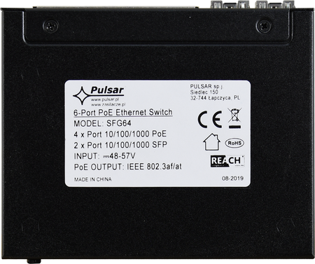 Switch PoE Pulsar 6-portowy SFG64 do 4 kamer IP