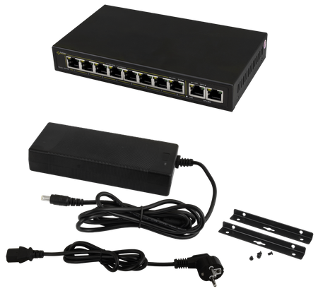 Switch PoE Pulsar 10-portowy SG108 do 8 kamer IP