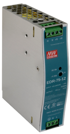 MeanWell EDR 12V/75W/6.3A zasilacz na szynę DIN