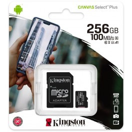 Karta pamięci Kingston Canvas Select Plus 256GB 100MB microSDXC CL10 + SD Adapter