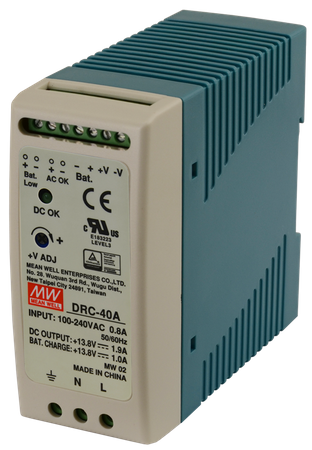 Mean Well DRC 13.8V/40W/1.9A/1A zasilacz na szynę DIN