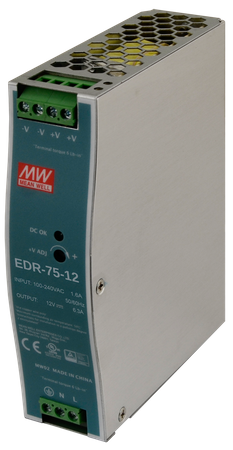 MeanWell EDR 12V/75W/6.3A zasilacz na szynę DIN