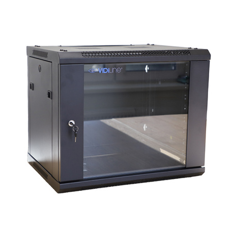 Szafa RACK 19" 9U Wisząca do 60kg szkło hartowane ViDi-R19-9U/450-WS_V2