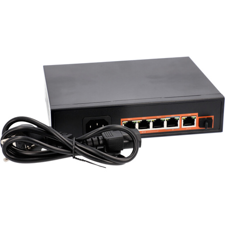 Switch VIDI-G0411GE_2 4x PoE 1000Mb/s 1x RJ45 Uplink i 1x SFP 1000Mb/s 65W