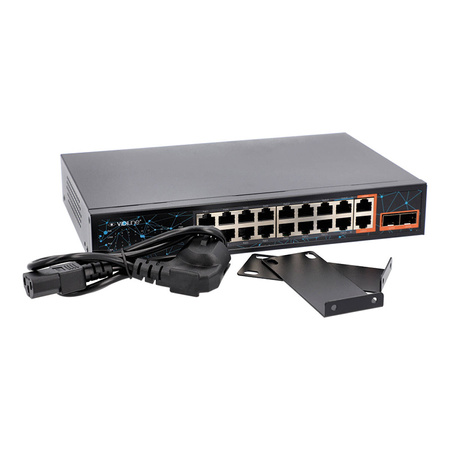 Switch Vidiline VIDI-F1622GBL 16x PoE 100Mb/s 2x RJ45 Uplink 2x SFP 1000Mb/s 240W