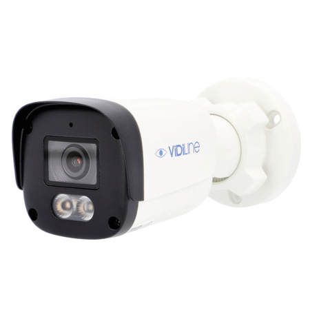 Kamera IP tubowa ViDi-IPC-24T 4Mpix IR Białe światło 4mm H.265 PoE Mikrofon