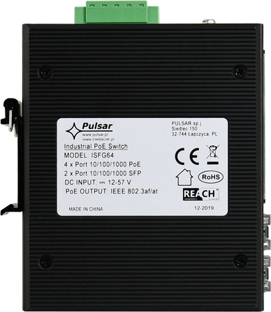 Switch przemysłowy Pulsar PoE ISFG64 (4xPoE, 2xSFP)