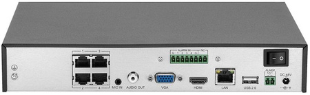 Rejestrator sieciowy IP Tiandy 5-kanałowy, 4 PoE TC-R3105 Spec:I/B/P4/K/V3.1