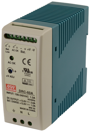 Mean Well DRC 13.8V/60W/2.8A/1.5A zasilacz na szynę DIN