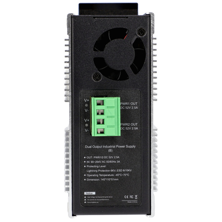 Zasilacz VIDI-PS260 2x 52V na szynę DIN 260W