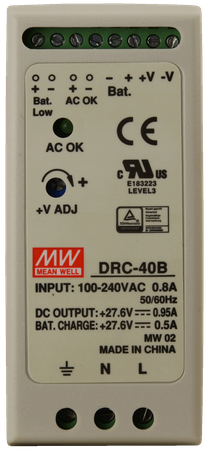 Mean Well DRC 27.6V/40W/0.95A/0.5A zasilacz na szynę DIN
