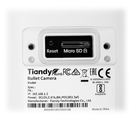 Kamera IP TC-C35US SPEC:LK/I5W/E/Y/M/S/2.8MM/V5.0 Color Maker - 5 Mpx 2.8 mm TIANDY