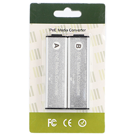 Konwerter skrętka-światłowód Gigabit zasilany z PoE zasięg do 3 km zestaw VIDI-FZW-MC-1GB