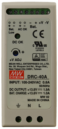 Mean Well DRC 13.8V/40W/1.9A/1A zasilacz na szynę DIN