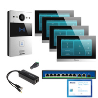 Akuvox zestaw jednorodzinny R20 i 4 monitory C313S(E) Srebrno/Biały Chmura