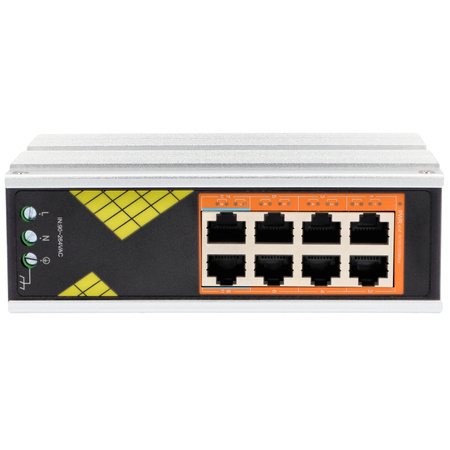 Switch Vidiline VIDI-DG0800 Industrial na szynę DIN PoE 8x 1000Mb/s 130W