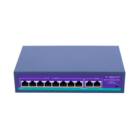 Switch Vidiline VIDI-F0820GBL 8x PoE 48V 1000Mb/s