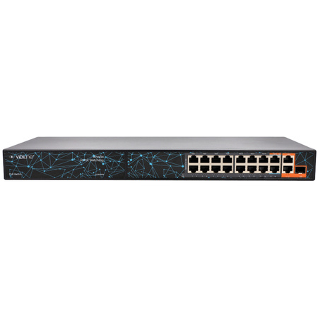 Switch Vidiline VIDI-F1621GBL_V2 16x PoE 100Mb/s 2x RJ45 Uplink 1x SFP 1000Mb/s 300W