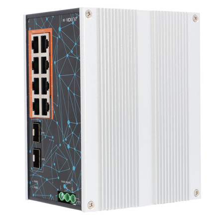 Switch 8xPoE 1Gb/s na szynę DIN 2xSFP ViDi-DG0802G