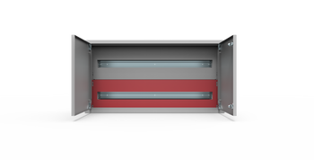 Rozdzielnica wysokość niska. szerokość standard. szara. E.MS-H10-W20-D20-7035-00