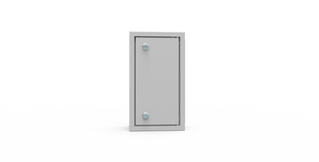 Przepustnica wysokość niska. szerokość wąska. szara. E.CT-H10-W10-D20-7035-00